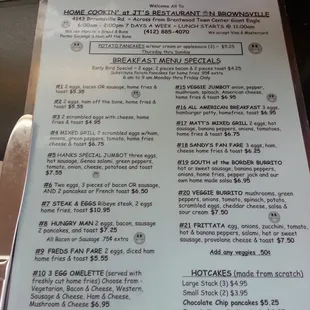 Menus at the table