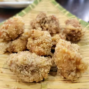 Popcorn chicken - Actually pretty flavorful - Crunchy on the outside and juicy on the inside