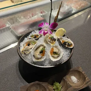 Raw oysters