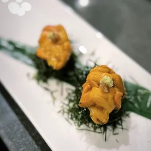 Hokkaido uni served nigiri style which I prefer over the gunkan maki style...also takes skill!