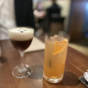 Jeju spritz and espresso martini