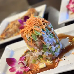 a plate of sushi