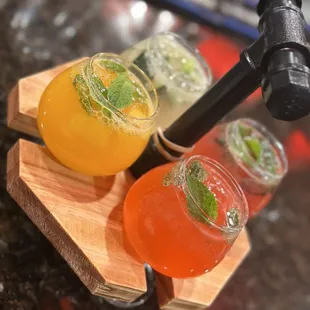 a variety of drinks