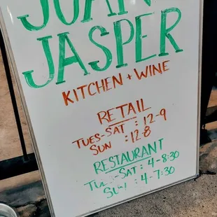 Hours as of 2/9/23...