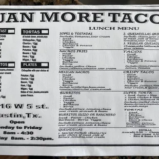 Full Menu