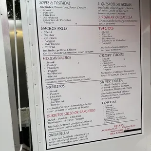 menu