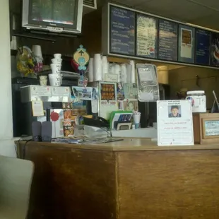 the counter of a coffee shop