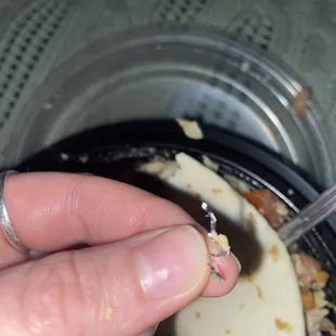 Juan 's Big Bowl with piece of steel wool