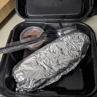 We added the Juan 's Big Burrito to our regular order today. It was huge and pretty good!