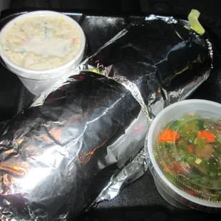 Chicken burrito - 1 pound! $5