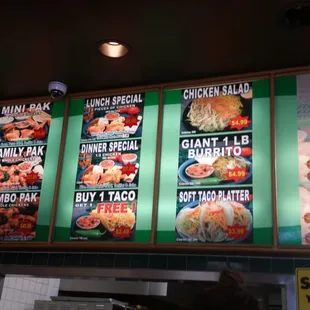 the menu of a mexican restaurant