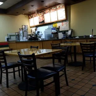 the inside of a restaurant