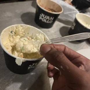 Hair mixed into the potato salad, not just on top but mixed in the whole batch. BE CARFUL EATING HERE!!