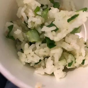 a bowl of rice and vegetables