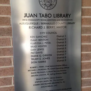 Juan Tabo Library—renovation signage