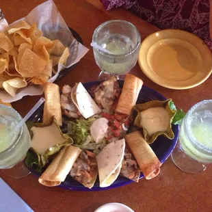 Margaritas, appetizer sampler....great and great! Always love going to Juan&apos;s!