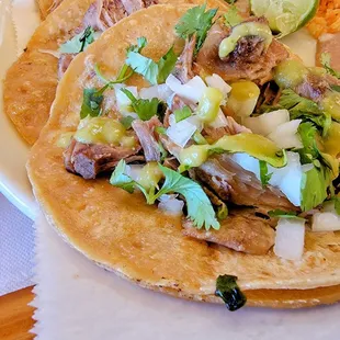a plate of mexican food