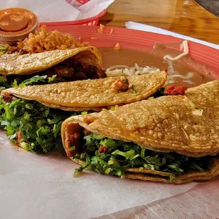 a plate of mexican food