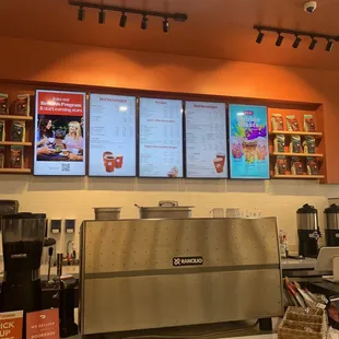 menus and coffee machines