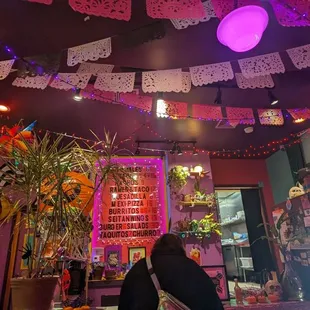 the interior of a mexican restaurant