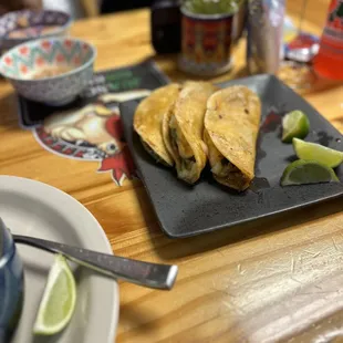 a plate of quesadillas