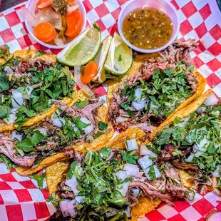 Five carnitas tacos on Taco Tuesday night! $1.99 each!