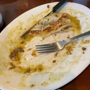 What's left of my carne asada wet burrito.