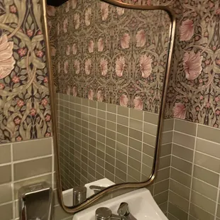 a mirror in a bathroom