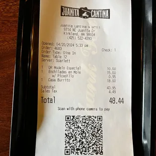 Our receipt