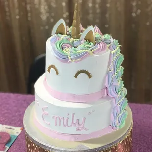 Birthday cake: top layer chocolate cake &amp; bottom tres leches!