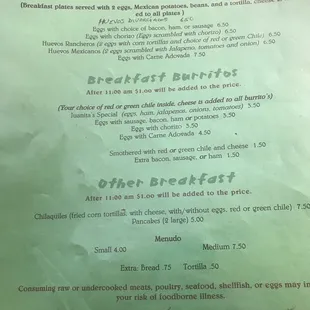 menu