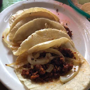 three tacos on a plate