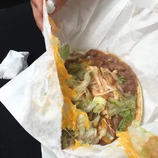 Waited to eat this chicken tostada and well worth it. So delicious !