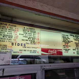 Menu board.