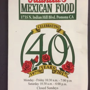 Juanita&apos;s Mexican Food. Since 1977.