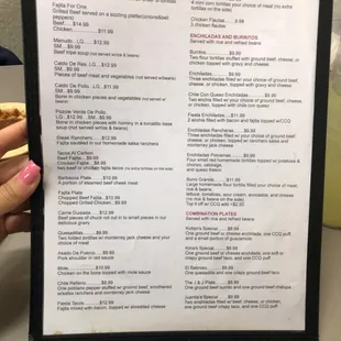 Lunch menu