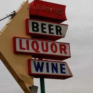 a beer liquor sign