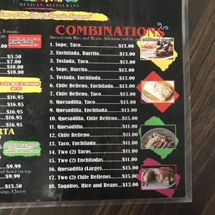 menu