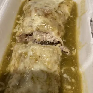 Buddy burrito with shredded chicken