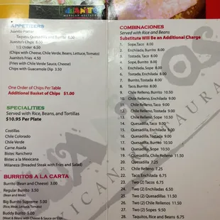 Juanitos menu (3/2013)