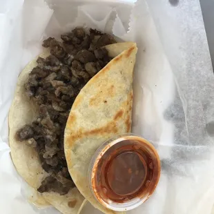 Asada quesadilla  Grilled beef with hot sauce