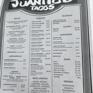 menu