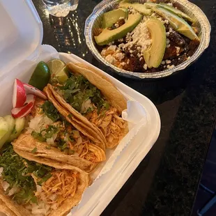 Shredded Chicken Traditional Tacos Juanito Bowl Al Pastor