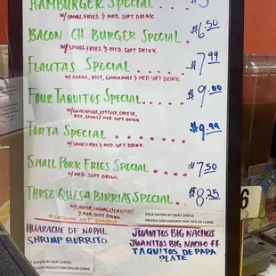 Daily Specials