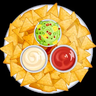 a plate of chips and guacamole