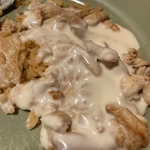 Arroz con Pollo ~ almost finished (let's appreciate that cheese!)