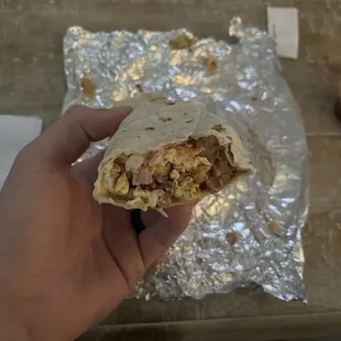 Bacon, ham, bean, egg &amp; cheese