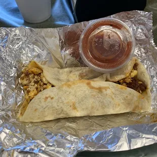 Chorizo and egg burrito