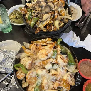 Shrimp Fajitas for two and Shrimp n Chicken fajitas for two!