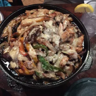 Chicken and steak fajitas